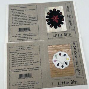 Little Bits Wool‎ Felt applique Mini Rugs Homespun Charm Poinsettia Christmas